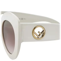 Fendi - F is Fendi - White and Brown Cat Eye Sunglasses - Sunglasses - Fendi Eyewear - Avvenice