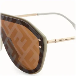 Fendi - Fabulous - Beige Mask Oversize Sunglasses - Sunglasses - Fendi Eyewear - Avvenice
