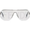 Fendi - Fendi Code - Shield Sunglasses - Silver - Sunglasses - Fendi Eyewear - Avvenice
