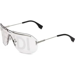 Fendi - Fendi Code - Shield Sunglasses - Silver - Sunglasses - Fendi Eyewear - Avvenice