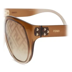 Fendi - Fendi Dawn - Oversize Round Sunglasses - Brown - Sunglasses - Fendi Eyewear - Avvenice