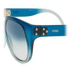 Fendi - Fendi Dawn - Oversize Round Sunglasses - Blue - Sunglasses - Fendi Eyewear - Avvenice