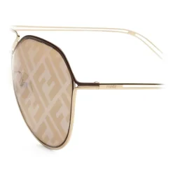 Fendi - Fendi Grid - Pilot Sunglasses - Brown Gold - Sunglasses - Fendi Eyewear - Avvenice