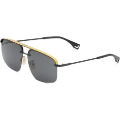 Fendi - Fendi Pack - Rectangular Sunglasses - Black - Sunglasses - Fendi Eyewear - Avvenice
