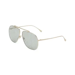 Fendi - FF Family - Oversize Pilot Sunglasses - Gold Green - Sunglasses - Fendi Eyewear - Avvenice