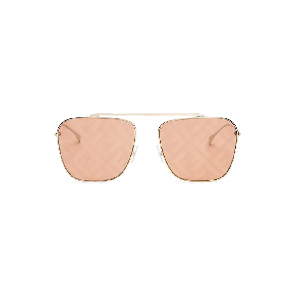 Fendi - FF Family - Square Caravan Sunglasses - Gold Orange - Sunglasses - Fendi Eyewear - Avvenice