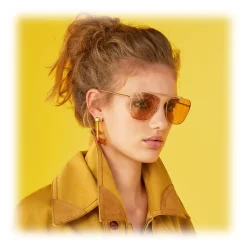 Fendi - FF Family - Square Caravan Sunglasses - Gold Brown - Sunglasses - Fendi Eyewear - Avvenice