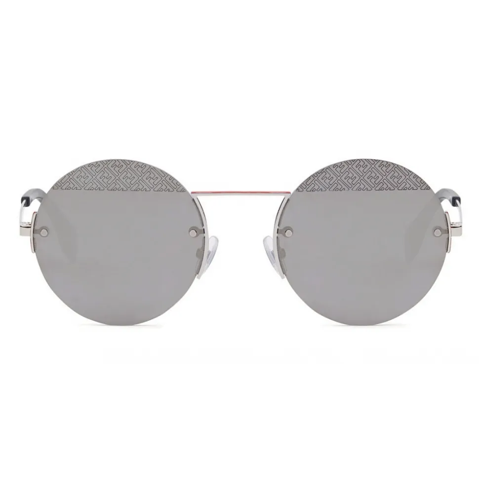 Fendi - FF- Round Sunglasses - Palladium - Sunglasses - Fendi Eyewear - Avvenice