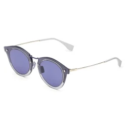 Fendi - FF- Round Sunglasses - Blue Gold - Sunglasses - Fendi Eyewear - Avvenice