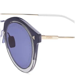 Fendi - FF- Round Sunglasses - Blue Gold - Sunglasses - Fendi Eyewear - Avvenice