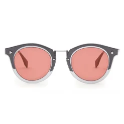 Fendi - FF- Round Sunglasses - Dark Grey Ruthenium - Sunglasses - Fendi Eyewear - Avvenice