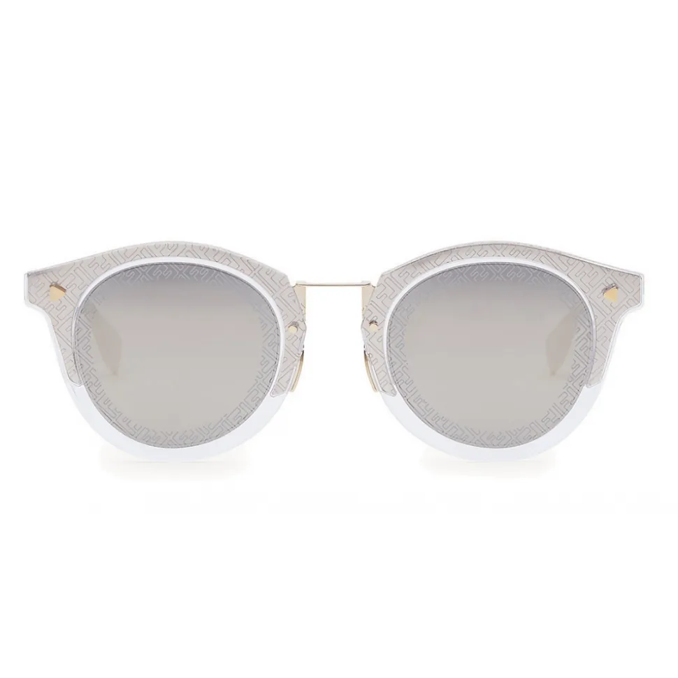 Fendi - FF- Round Sunglasses - Transparent Gold - Sunglasses - Fendi Eyewear - Avvenice