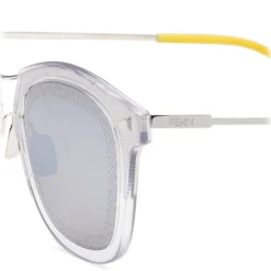 Fendi - FF- SquareSunglasses - Transparent Palladium - Sunglasses - Fendi Eyewear - Avvenice