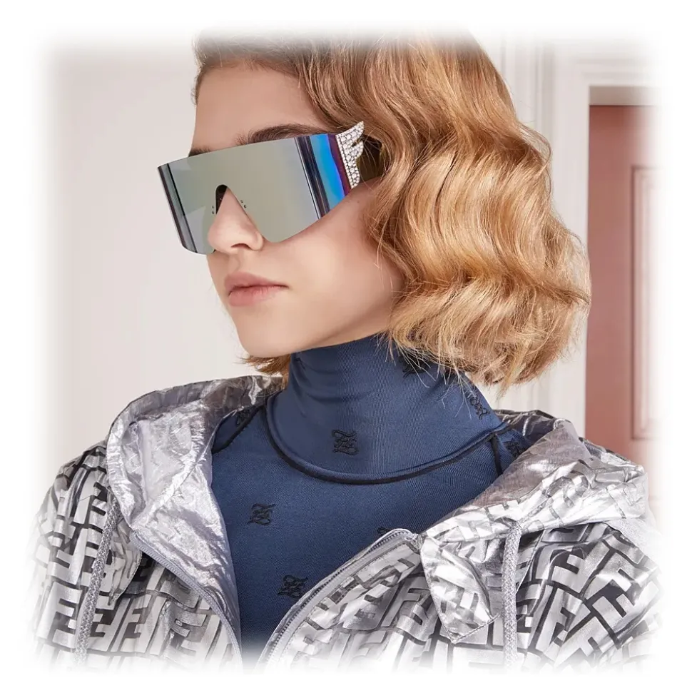 Fendi - Ffreedom - Mask Sunglasses - Gray - Sunglasses - Fendi Eyewear - Avvenice