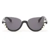 Fendi - Ribbons and Pearls - Black Cat Eye Oversize Sunglasses - Sunglasses - Fendi Eyewear - Avvenice