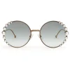 Fendi - Ribbons and Pearls - Bronze Round Oversize Sunglasses - Sunglasses - Fendi Eyewear - Avvenice