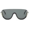 Fendi - Ribbons and Pearls - Black Mask Oversize Sunglasses - Sunglasses - Fendi Eyewear - Avvenice