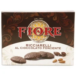 Fiore - Panforte of Siena since 1827 - Ricciarelli of Siena with Dark Chocolate - Pastry - Box - 145 g - Avvenice