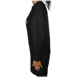 Gaëlle Paris - Crewneck Dress with Long Sleeve - Black - Dress - Made in Italy - Luxury Exclusive Collection - Avvenice