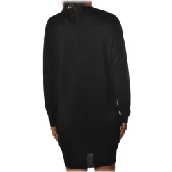 Gaëlle Paris - Crewneck Dress with Long Sleeve - Black - Dress - Made in Italy - Luxury Exclusive Collection - Avvenice