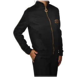 Gaëlle Paris - High Neck Sweatshirt with Zip Closure - Black - Sweatshirt - Made in Italy - Luxury Exclusive Collection - Avvenice