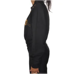 Gaëlle Paris - Long Sleeve Crew-Neck Sweatshirt - Black - Sweatshirt - Made in Italy - Luxury Exclusive Collection - Avvenice