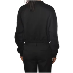 Gaëlle Paris - Long Sleeve Crew-Neck Sweatshirt - Black - Sweatshirt - Made in Italy - Luxury Exclusive Collection - Avvenice
