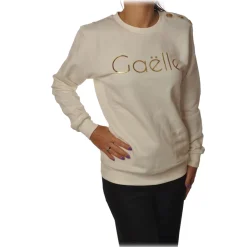Gaëlle Paris - Long Sleeve Crew-Neck Sweatshirt - White - Sweatshirt - Made in Italy - Luxury Exclusive Collection - Avvenice