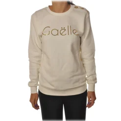 Gaëlle Paris - Long Sleeve Crew-Neck Sweatshirt - White - Sweatshirt - Made in Italy - Luxury Exclusive Collection - Avvenice