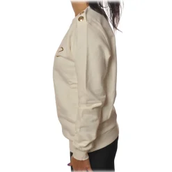 Gaëlle Paris - Long Sleeve Crew-Neck Sweatshirt - White - Sweatshirt - Made in Italy - Luxury Exclusive Collection - Avvenice