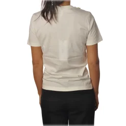 Gaëlle Paris - Short Sleeve Crewneck T-Shirt - Cream - T-Shirt - Made in Italy - Luxury Exclusive Collection - Avvenice