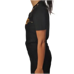 Gaëlle Paris - Short Sleeve Crewneck T-Shirt - Black - T-Shirt - Made in Italy - Luxury Exclusive Collection - Avvenice