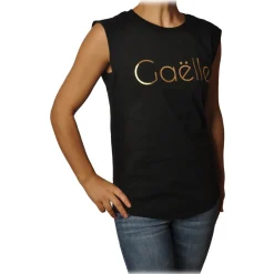 Gaëlle Paris - Sleeveless Crewneck T-Shirt - Black - T-Shirt - Made in Italy - Luxury Exclusive Collection - Avvenice