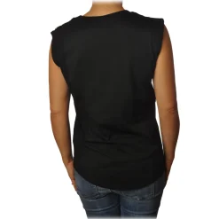 Gaëlle Paris - Sleeveless Crewneck T-Shirt - Black - T-Shirt - Made in Italy - Luxury Exclusive Collection - Avvenice