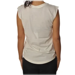 Gaëlle Paris - Sleeveless Crewneck T-Shirt - White - T-Shirt - Made in Italy - Luxury Exclusive Collection - Avvenice