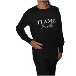 Gaëlle Paris - Sweater Wide Sleeves - Black - Sweater - Made in Italy - Luxury Exclusive Collection - Avvenice