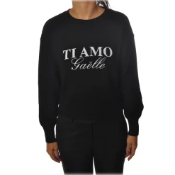 Gaëlle Paris - Sweater Wide Sleeves - Black - Sweater - Made in Italy - Luxury Exclusive Collection - Avvenice