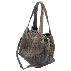 Garage par Reveil - Giada Bag - Python Bag - Brown Black - Handmade in Italy - Luxury High Quality Accessory - Avvenice