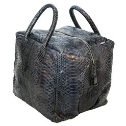 Garage par Reveil - Sally Bag - Python Bag - Black Blue Gold - Handmade in Italy - Luxury High Quality Accessory - Avvenice
