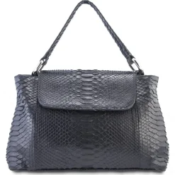 Garage par Reveil - Vita Maxi Bag - Python Bag - Black - Handmade in Italy - Luxury High Quality Accessory - Avvenice