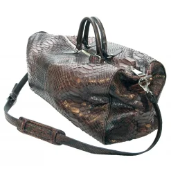 Garage par Reveil - Voyager Bag - Python Bag - Brown Black - Handmade in Italy - Luxury High Quality Accessory - Avvenice