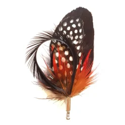 Genius Bowtie - Copernicus - Red Black - Real Feathers Pin - Luxury High Quality Pin - Avvenice