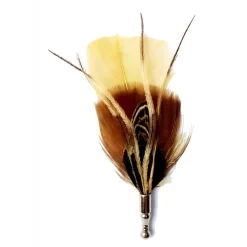 Genius Bowtie - Da Vinci - Beige Brown - Real Feathers Pin - Luxury High Quality Pin - Avvenice