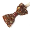 Genius Bowtie - Da Vinci - Almond - Suede Leather Bow Tie with Feathers - Luxury High Quality Bow Tie - Avvenice