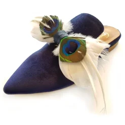 Genius Bowtie - Genius Shoes - Blue - Peacock Leather Shoes with Real Feathers - Luxury High Quality Bow Tie - Avvenice