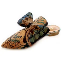 Genius Bowtie - Genius Shoes - Oriental Authentic Green - Leather Shoes with Real Feathers - Luxury High Quality Bow Tie - Avvenice