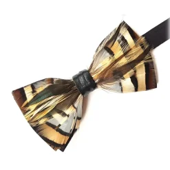 Genius Bowtie - Michelangelo - Black - Suede Leather Bow Tie with Feathers - Luxury High Quality Bow Tie - Avvenice