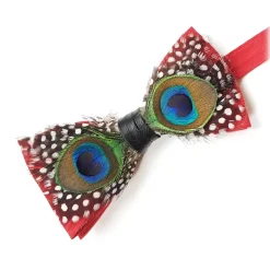 Genius Bowtie - Mozart - Black - Suede Leather Bow Tie with Feathers - Luxury High Quality Bow Tie - Avvenice