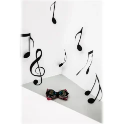 Genius Bowtie - Mozart - Black - Suede Leather Bow Tie with Feathers - Luxury High Quality Bow Tie - Avvenice