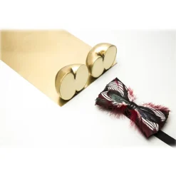 Genius Bowtie - Newton - Black - Suede Leather Bow Tie with Feathers - Luxury High Quality Bow Tie - Avvenice